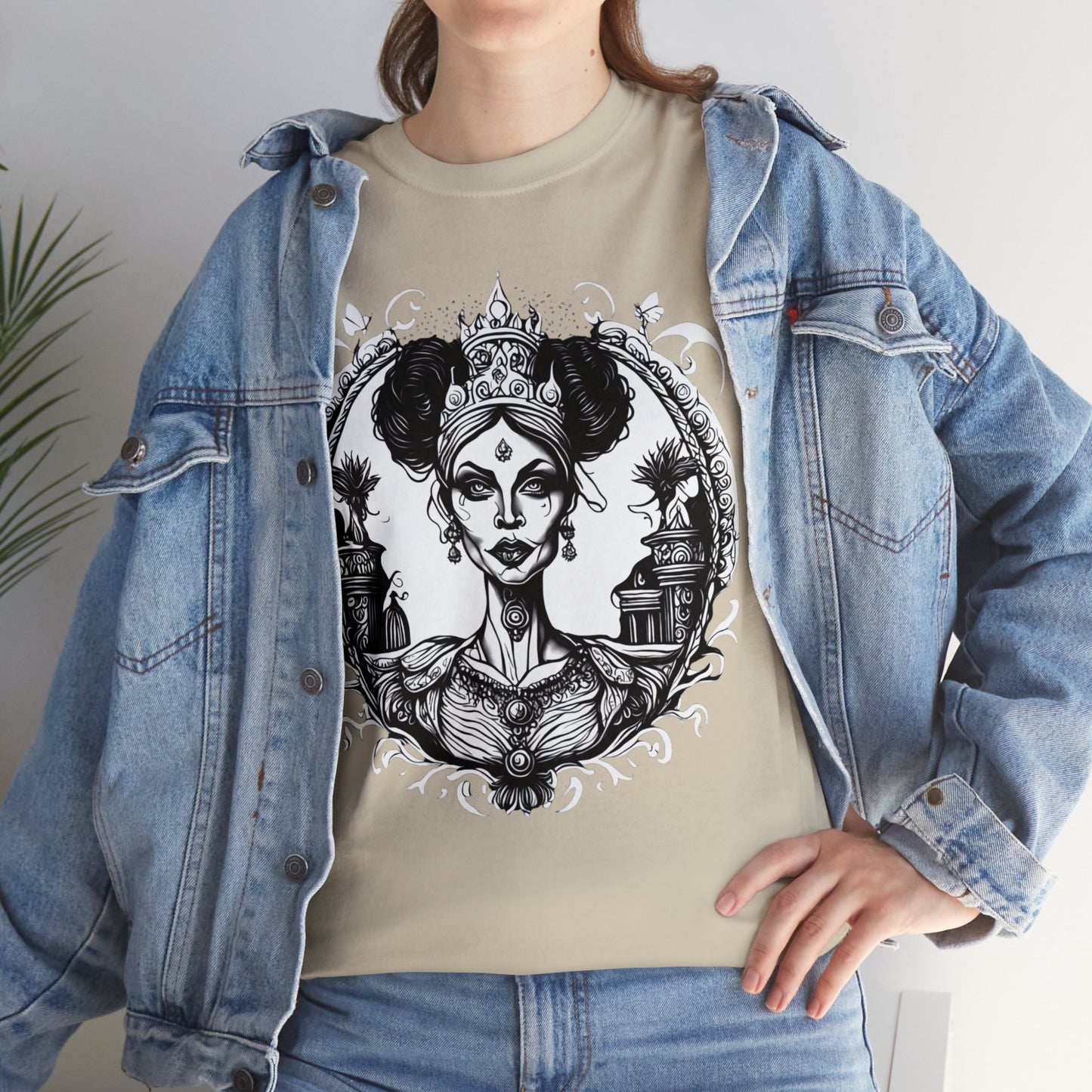 Regal Old Woman with Tiara and Crown unisex heavy cotton tshirt