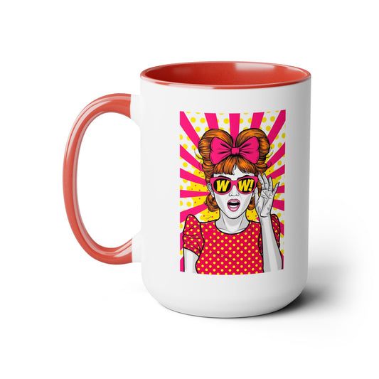 PopArt WOW Girl 15oz Coffee Mug