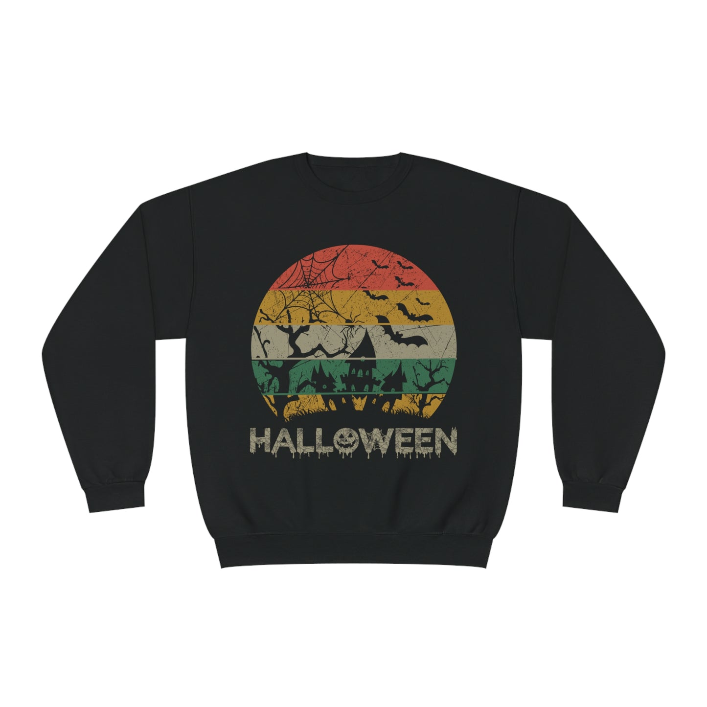 Retro Halloween Spooky House Unisex NuBlend® Crewneck Sweatshirt