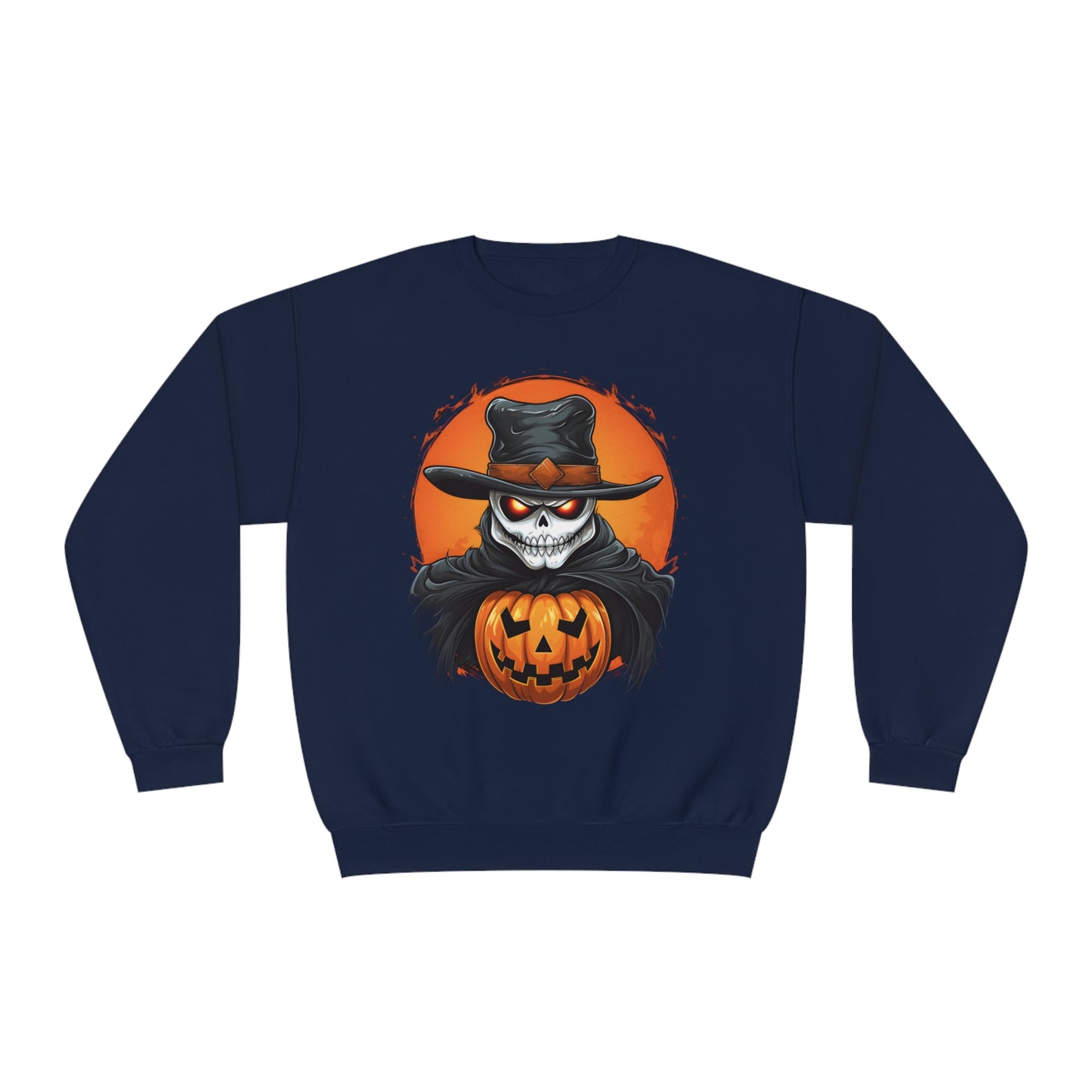 Halloween Cowboy Skeleton Unisex Graphic Shirt Gifts Spooky Long Sleeve Crewneck Shirt Tops