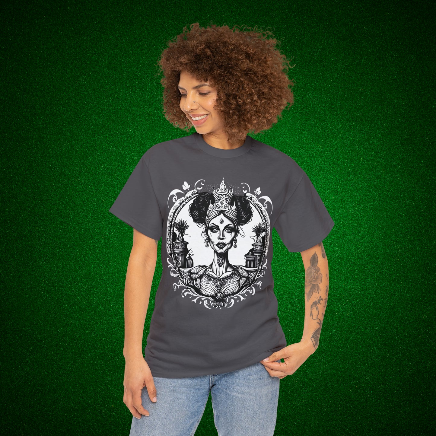 Regal Old Woman with Tiara and Crown unisex heavy cotton tshirt