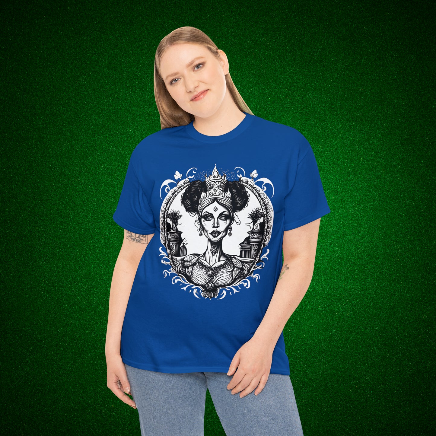 Regal Old Woman with Tiara and Crown unisex heavy cotton tshirt