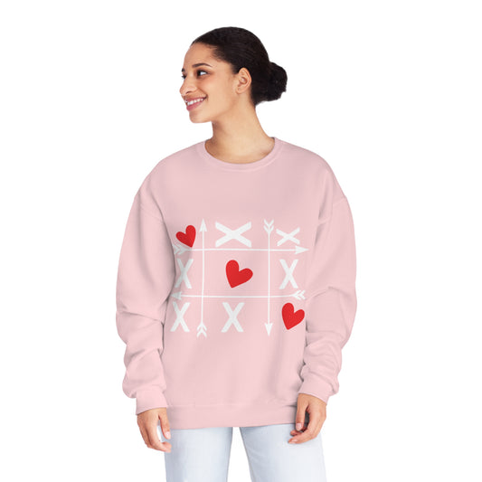 Tic-Tac-Toe Valentines Day Heart Unisex NuBlend® Crewneck Sweatshirt