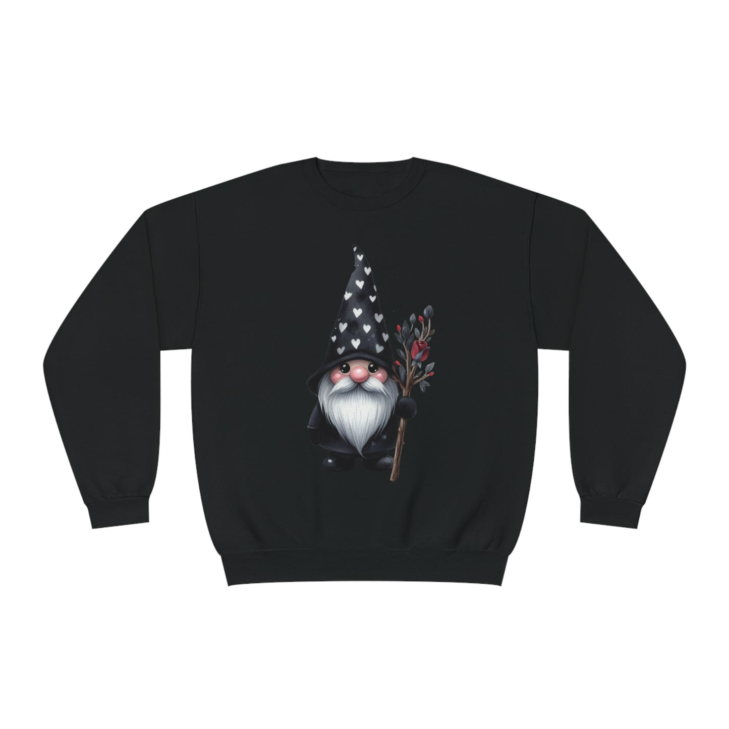 Black Valentine Gnome Unisex NuBlend® Crewneck Sweatshirt