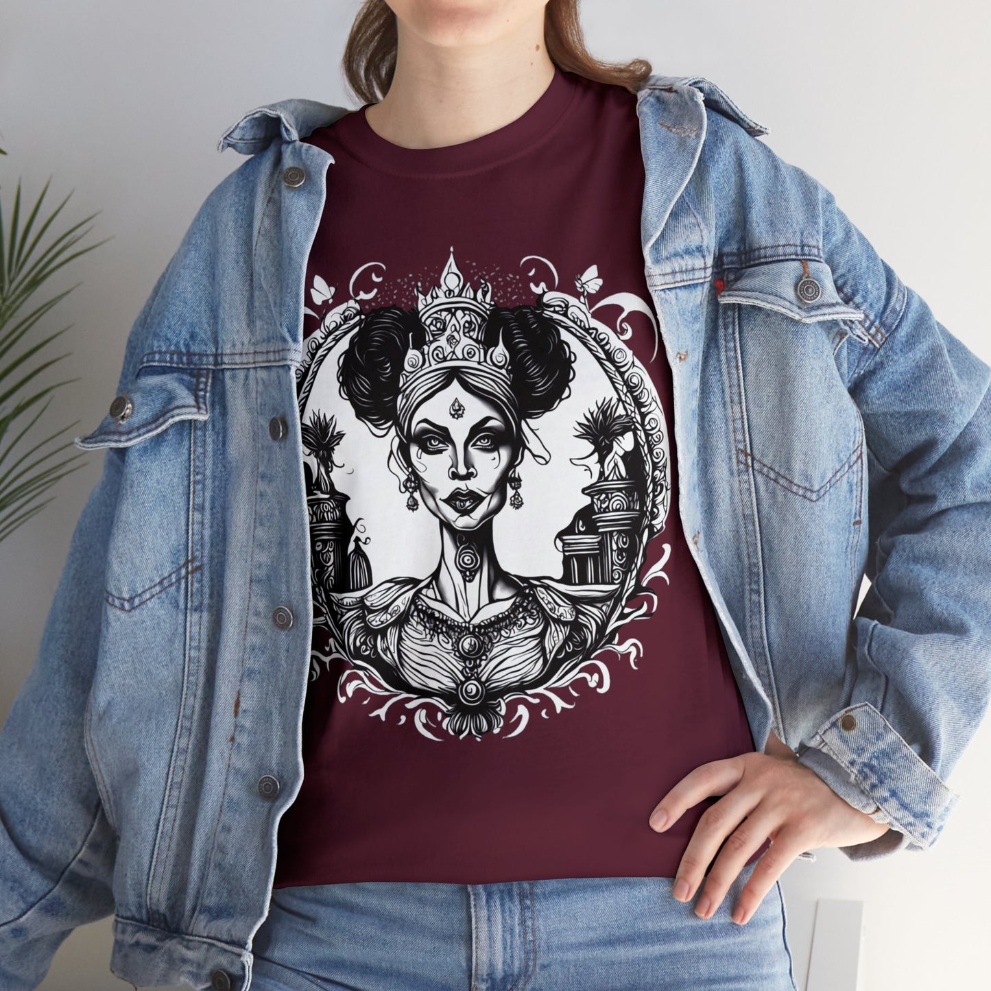 Regal Old Woman with Tiara and Crown unisex heavy cotton tshirt