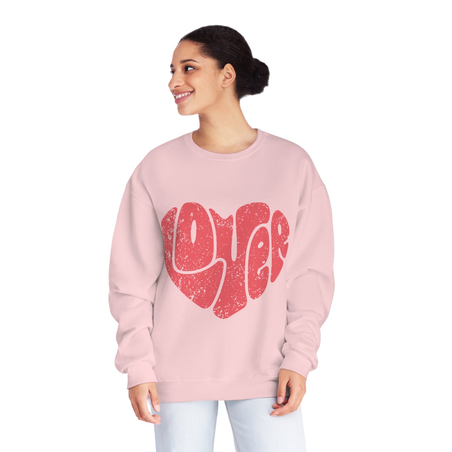 Retro Lover Heart Valentines (Distressed Design) Unisex NuBlend® Crewneck Sweatshirt