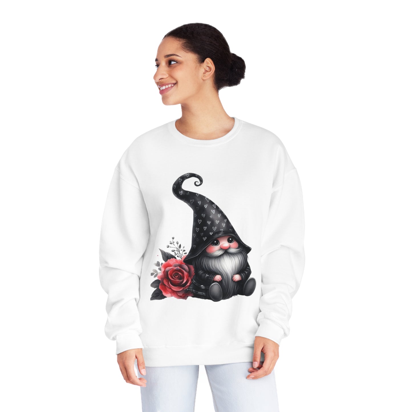 Black Valentine Gnome Unisex NuBlend® Crewneck Sweatshirt