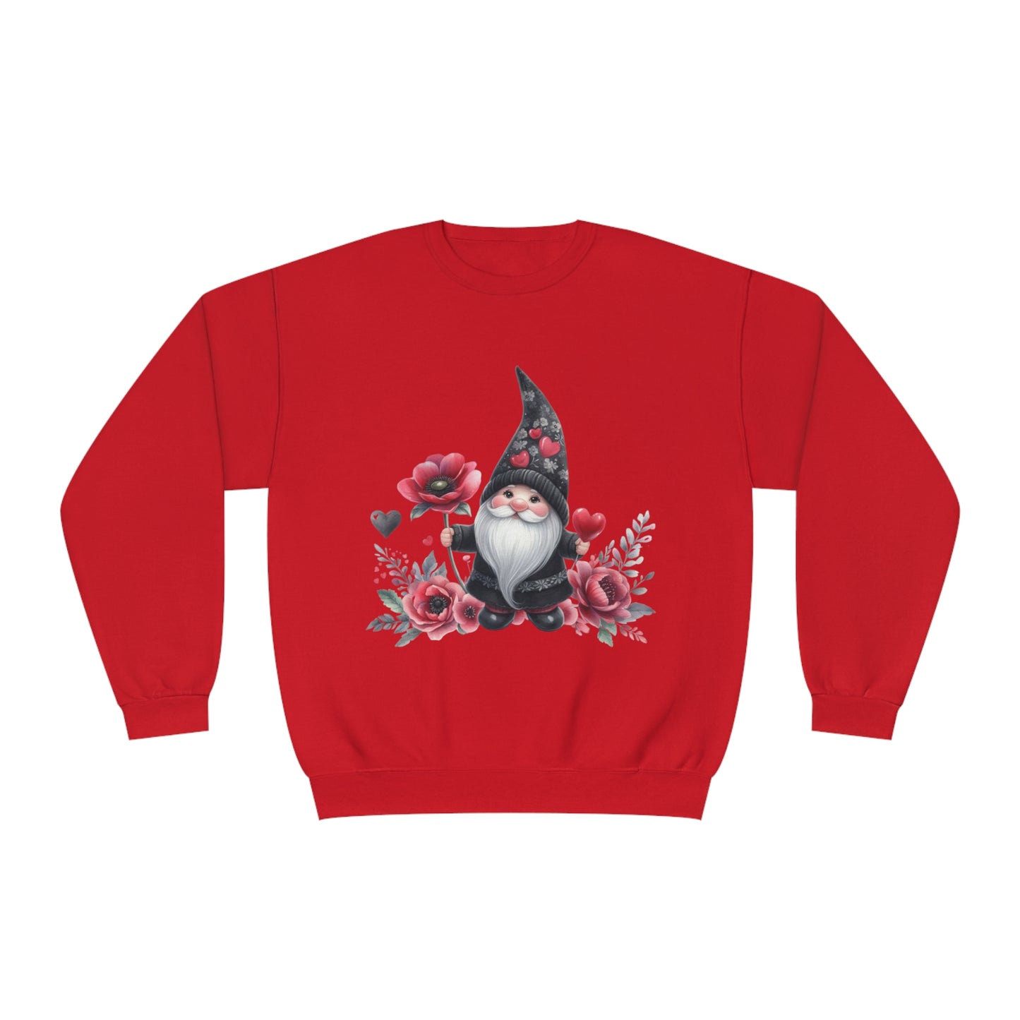 Black Valentine Gnome Unisex NuBlend® Crewneck Sweatshirt