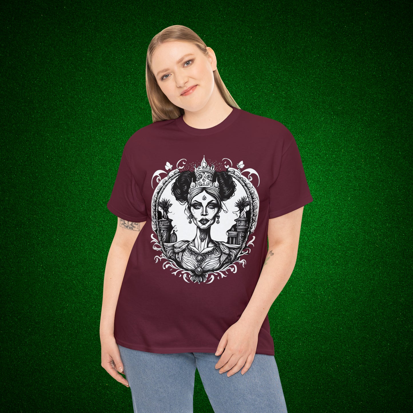 Regal Old Woman with Tiara and Crown unisex heavy cotton tshirt