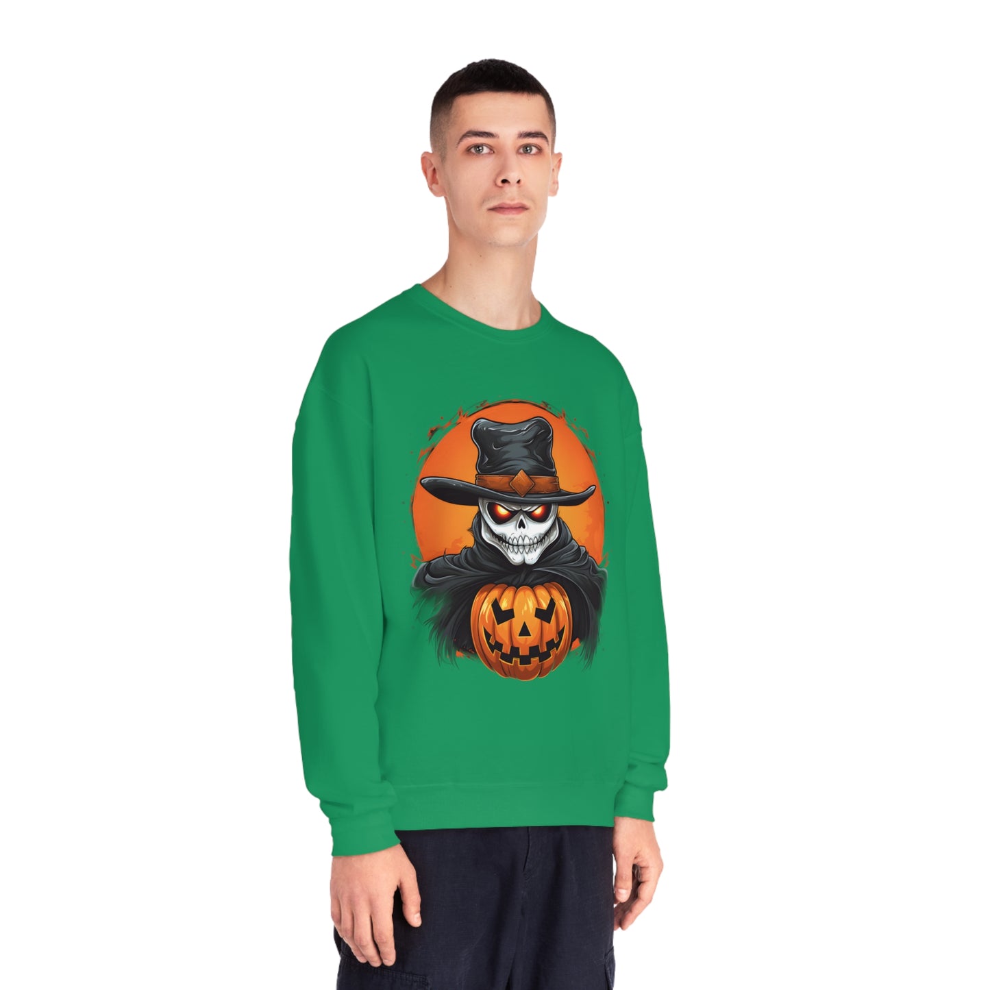 Halloween Cowboy Skeleton Unisex Graphic Shirt Gifts Spooky Long Sleeve Crewneck Shirt Tops