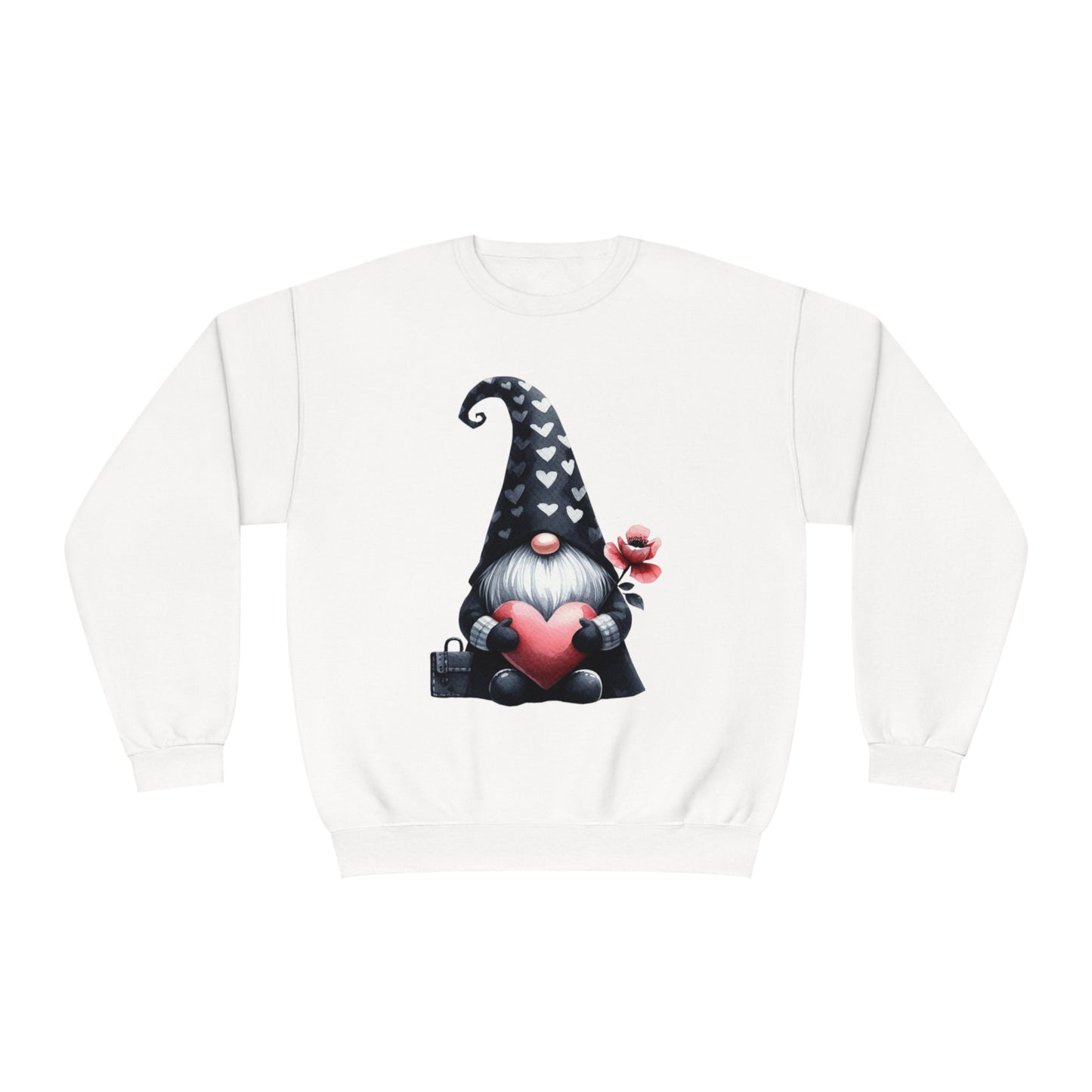 Black Valentine Gnome Unisex NuBlend® Crewneck Sweatshirt