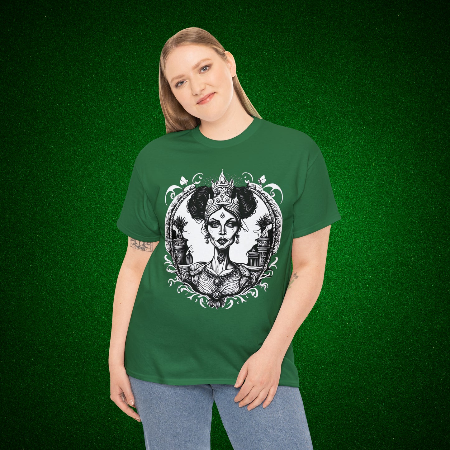 Regal Old Woman with Tiara and Crown unisex heavy cotton tshirt