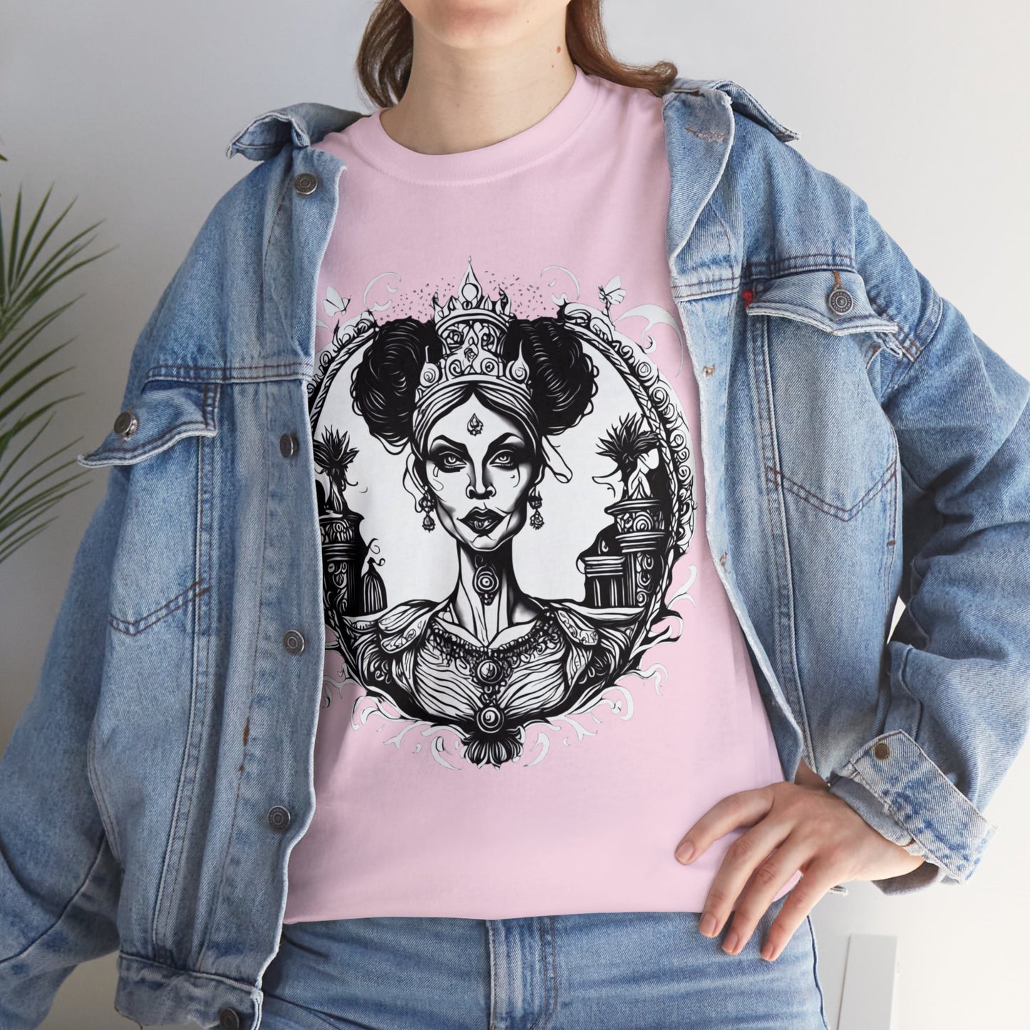 Regal Old Woman with Tiara and Crown unisex heavy cotton tshirt