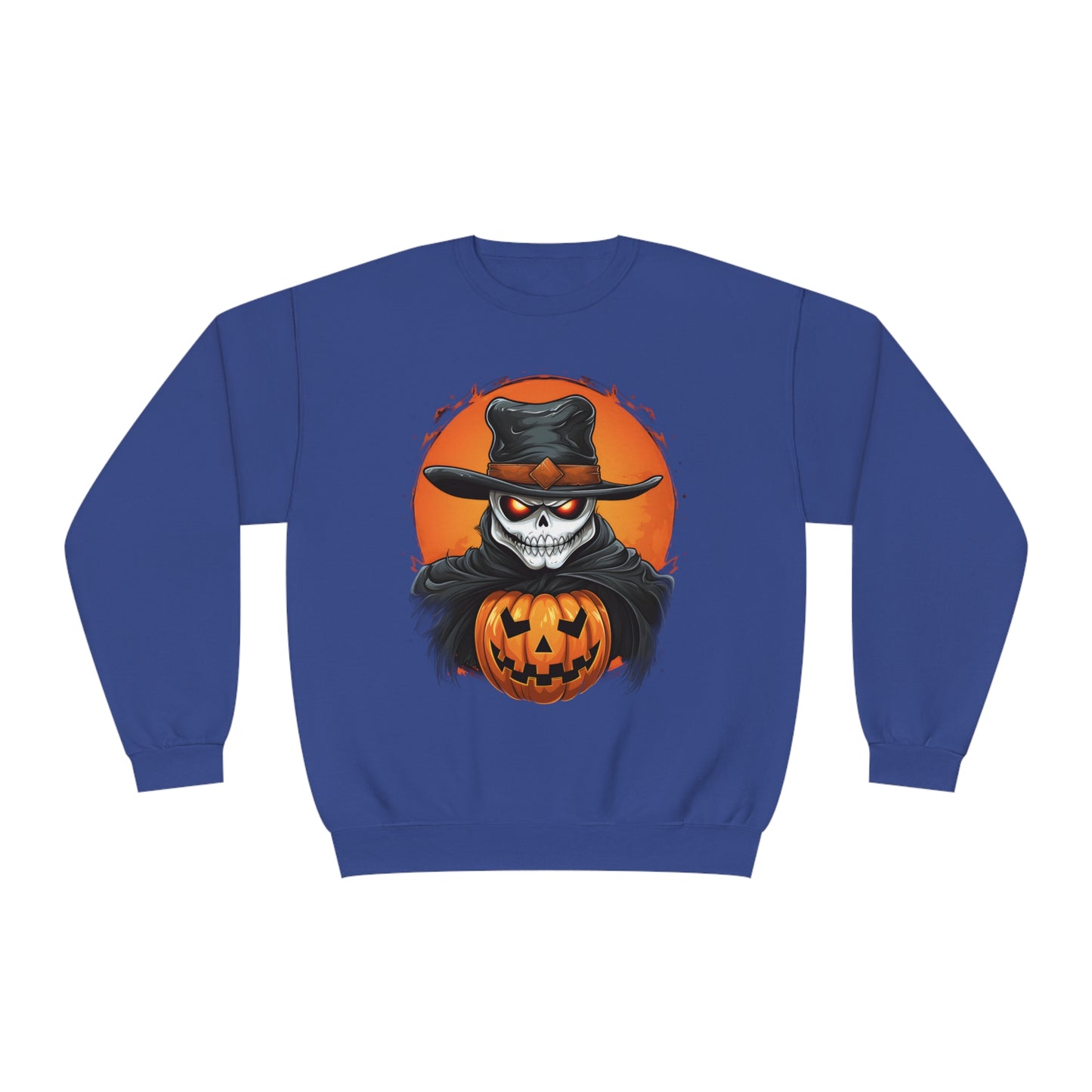 Halloween Cowboy Skeleton Unisex Graphic Shirt Gifts Spooky Long Sleeve Crewneck Shirt Tops