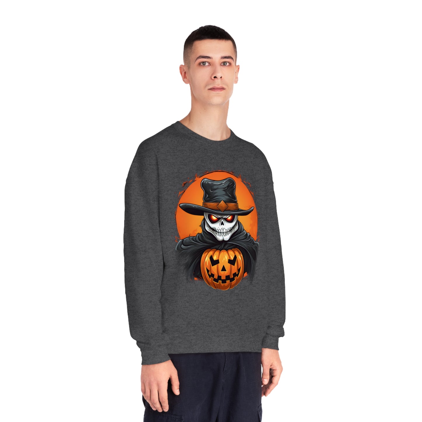 Halloween Cowboy Skeleton Unisex Graphic Shirt Gifts Spooky Long Sleeve Crewneck Shirt Tops