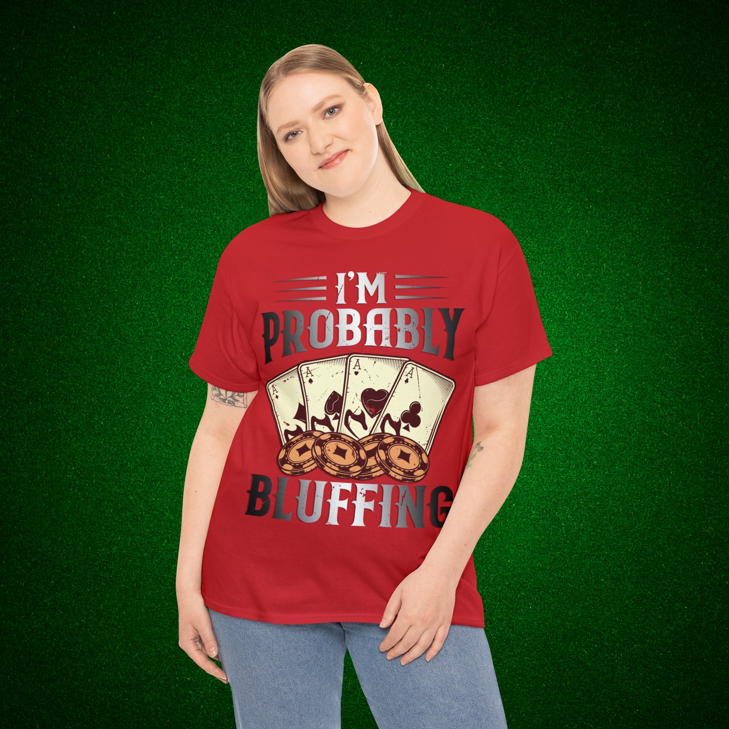 I'm Probably Bluffing Unisex Heavy Cotton Tee