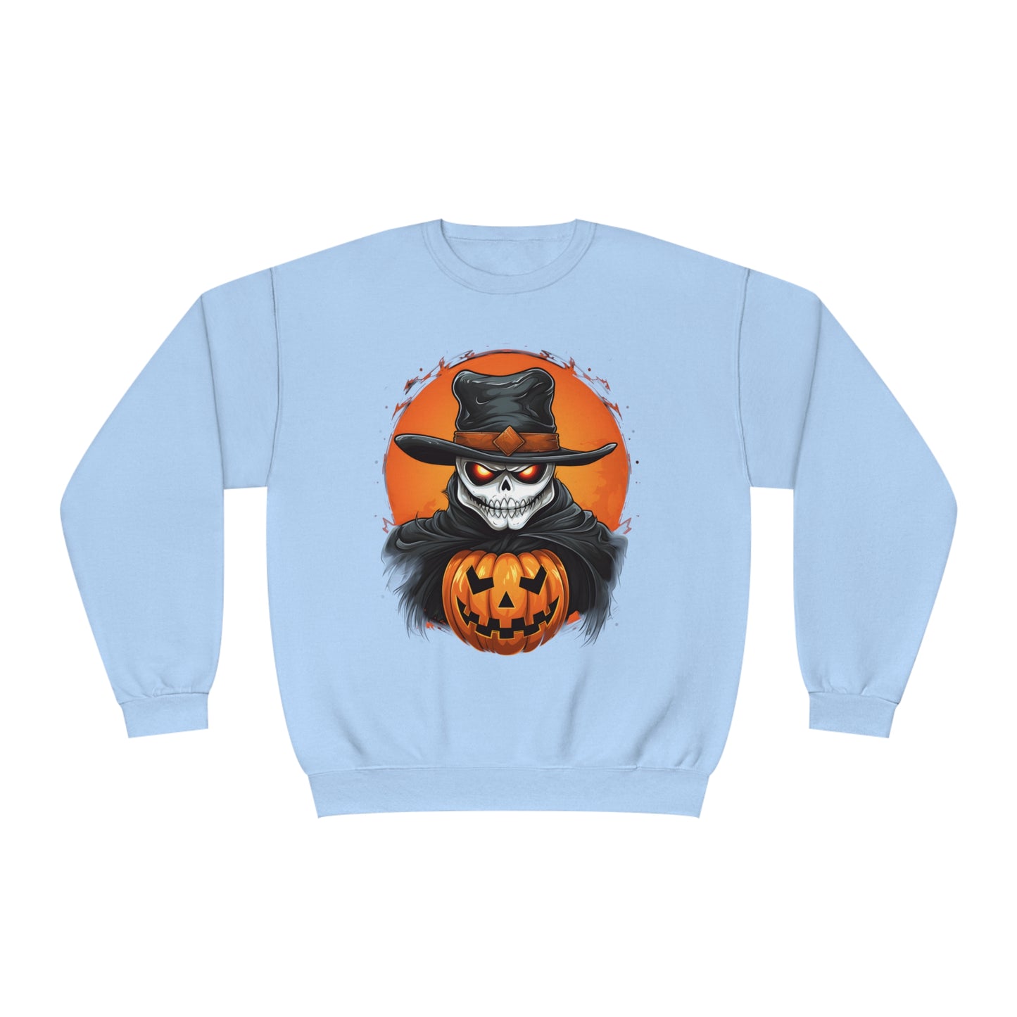 Halloween Cowboy Skeleton Unisex Graphic Shirt Gifts Spooky Long Sleeve Crewneck Shirt Tops