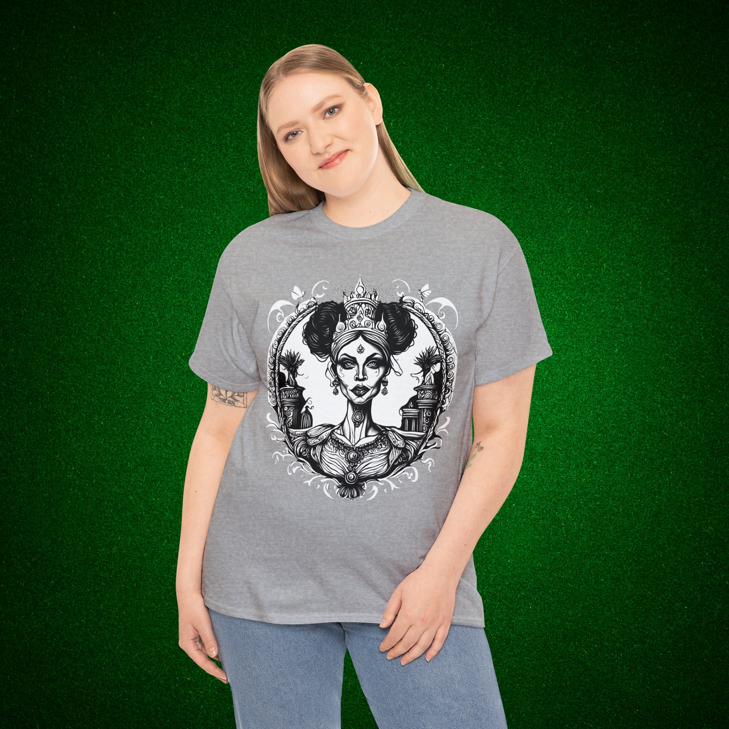 Regal Old Woman with Tiara and Crown unisex heavy cotton tshirt