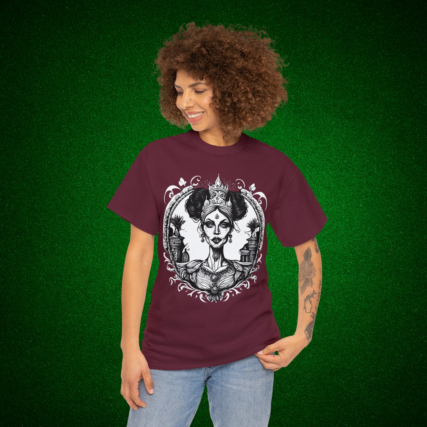 Regal Old Woman with Tiara and Crown unisex heavy cotton tshirt