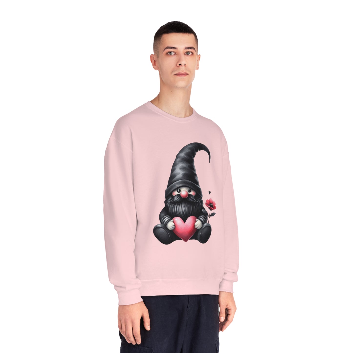 Black Valentine Gnome Unisex NuBlend® Crewneck Sweatshirt