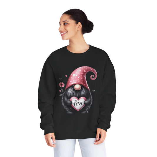 Black Valentine Gnome Unisex NuBlend® Crewneck Sweatshirt