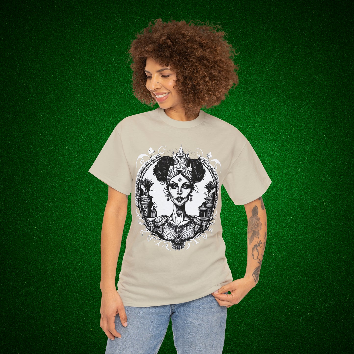 Regal Old Woman with Tiara and Crown unisex heavy cotton tshirt