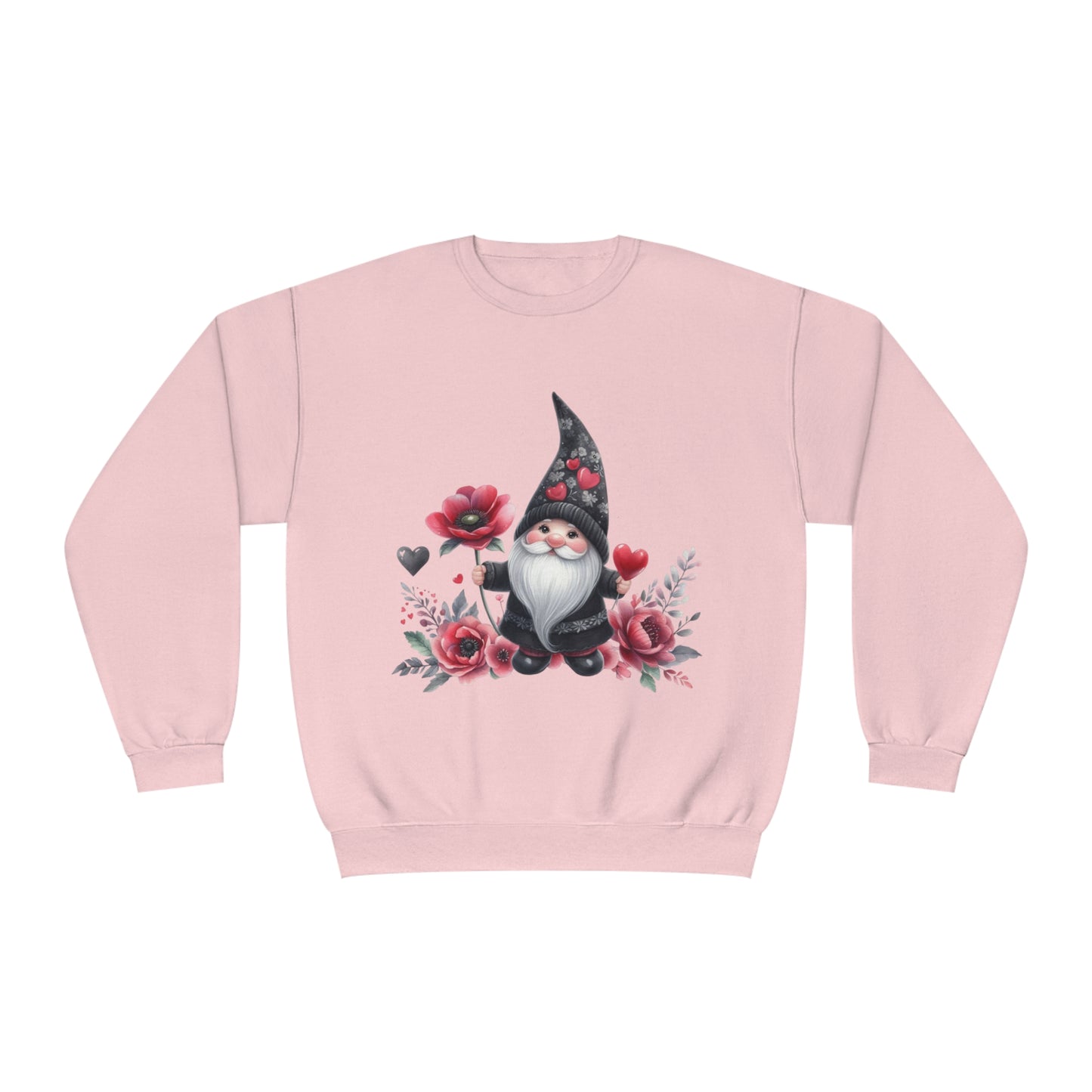 Black Valentine Gnome Unisex NuBlend® Crewneck Sweatshirt