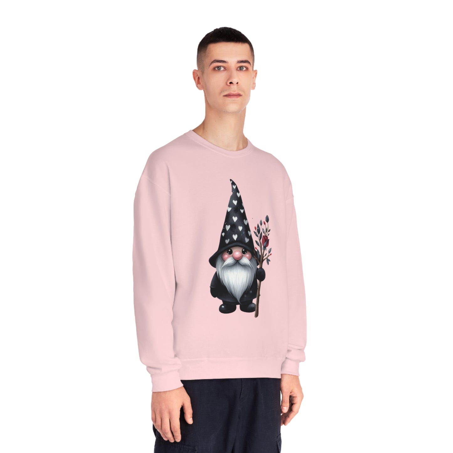 Black Valentine Gnome Unisex NuBlend® Crewneck Sweatshirt