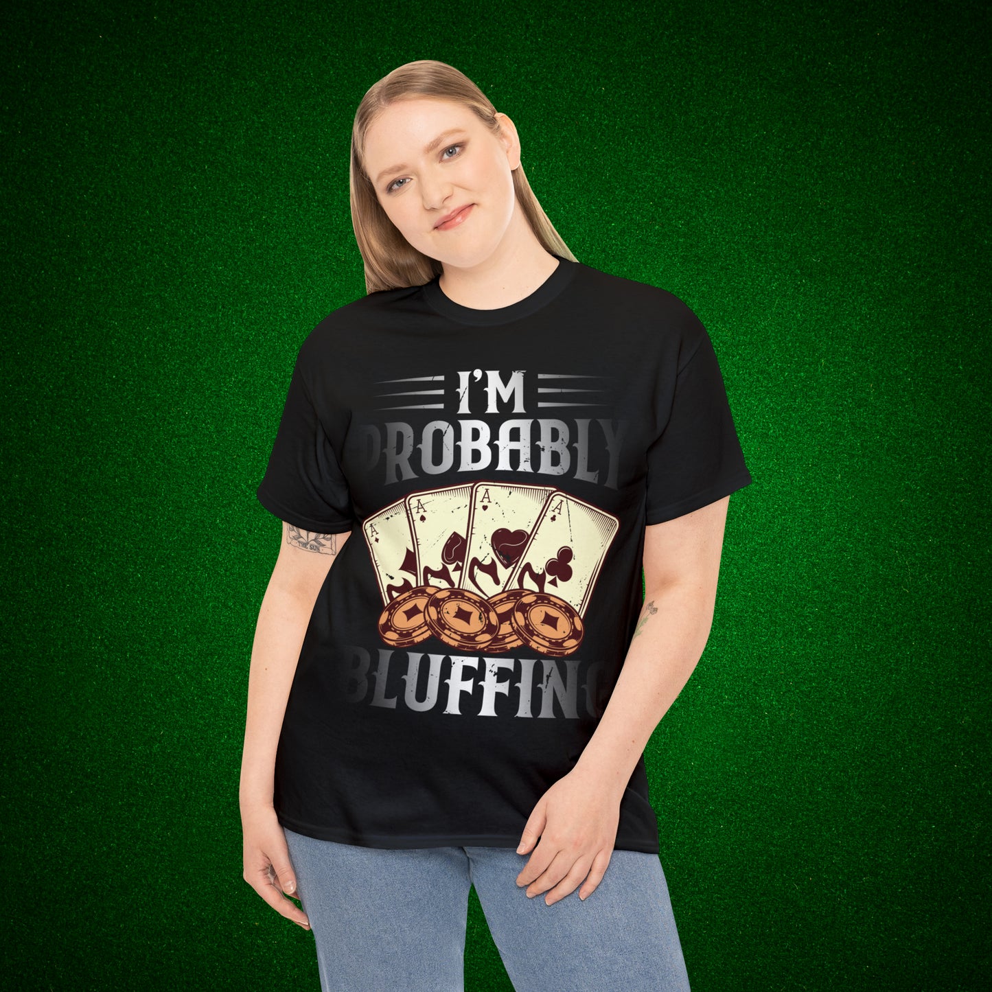 I'm Probably Bluffing Unisex Heavy Cotton Tee