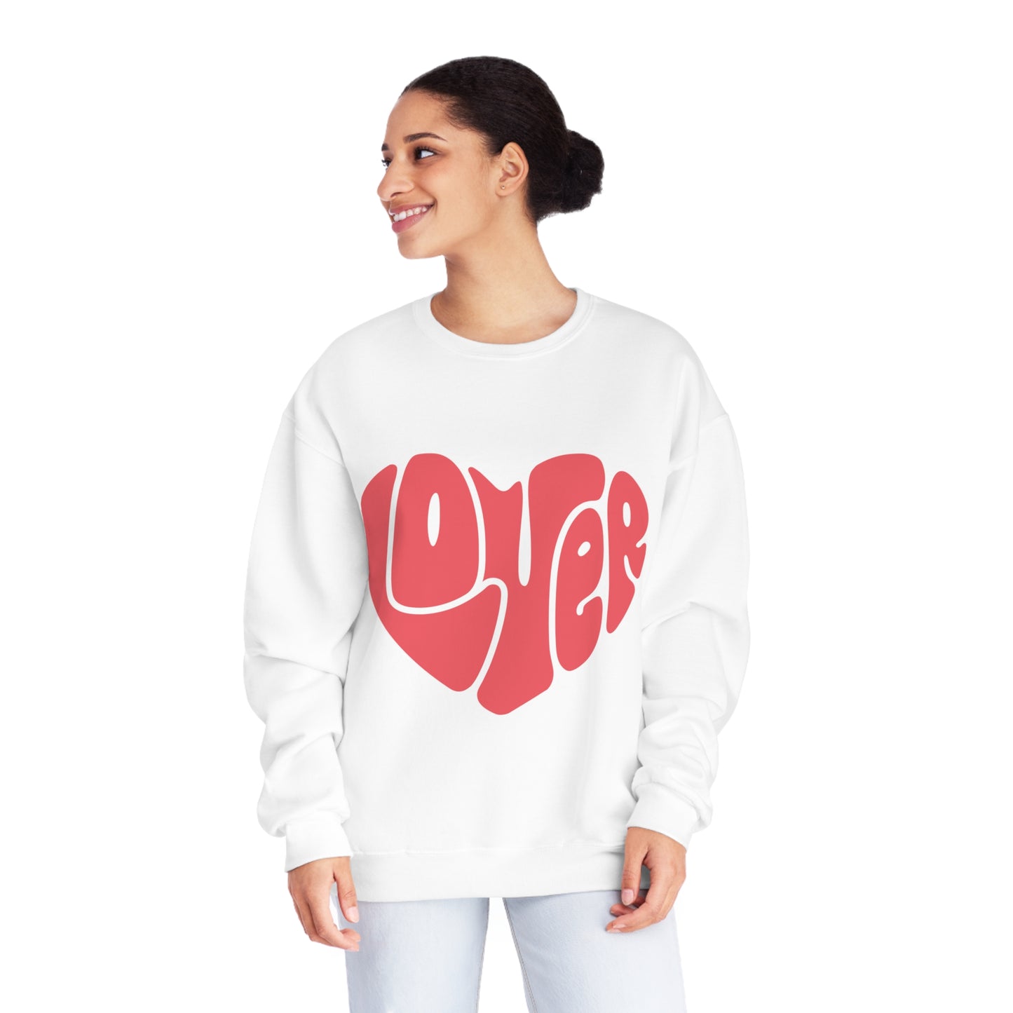 Retro Lover Heart Valentines Unisex NuBlend® Crewneck Sweatshirt