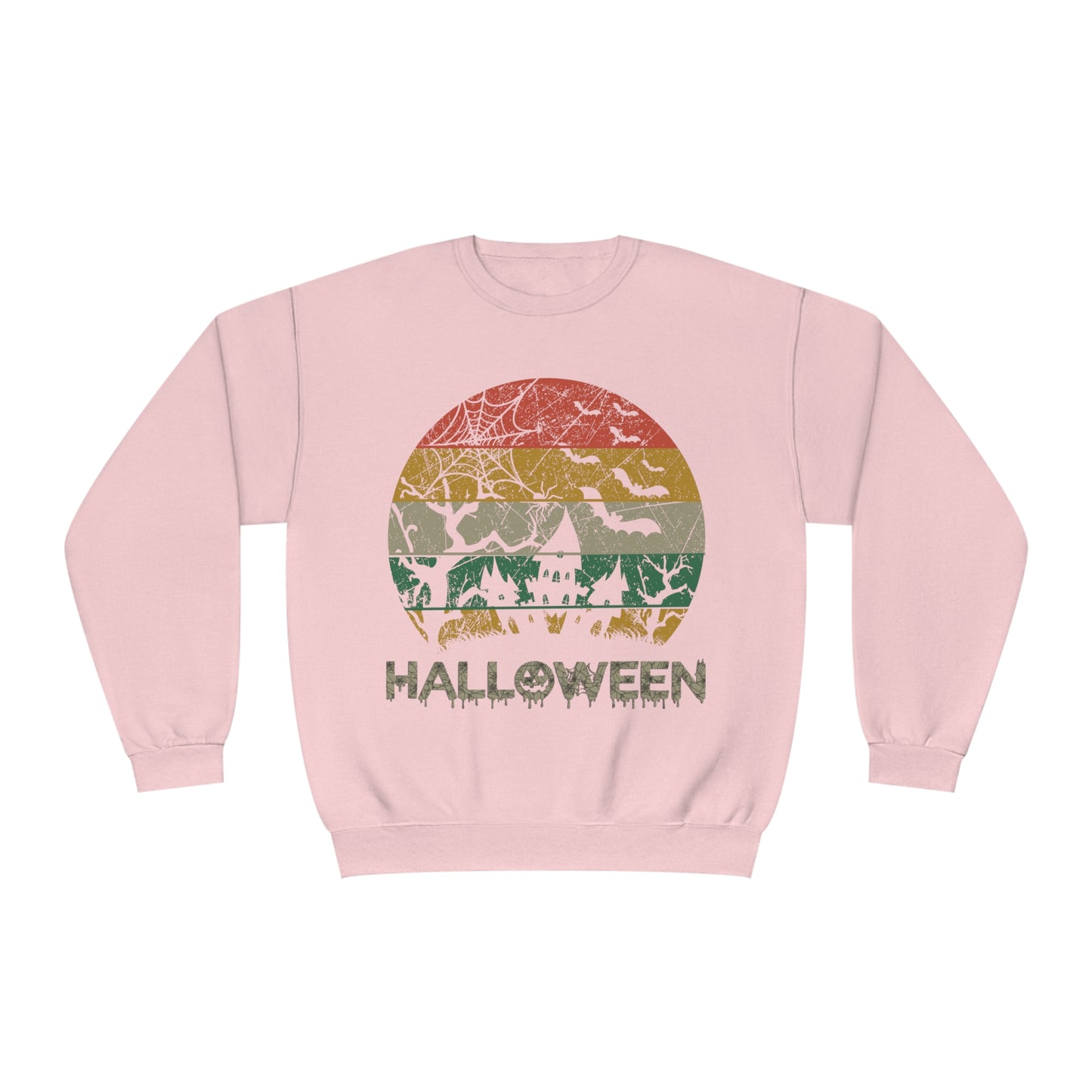 Retro Halloween Spooky House Unisex NuBlend® Crewneck Sweatshirt