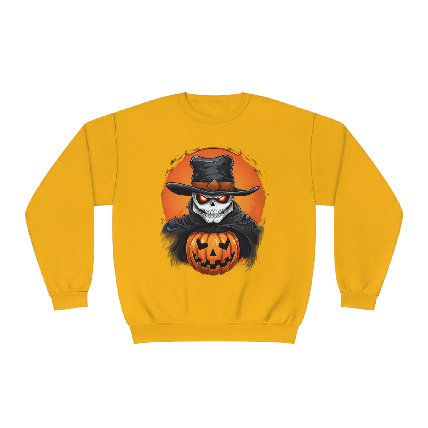 Halloween Cowboy Skeleton Unisex Graphic Shirt Gifts Spooky Long Sleeve Crewneck Shirt Tops