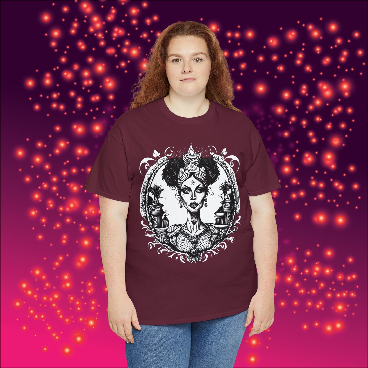 Regal Old Woman with Tiara and Crown unisex heavy cotton tshirt