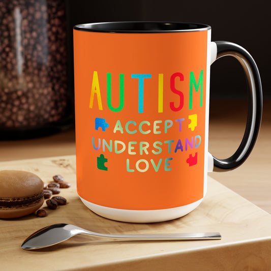 Autism ACCEPT UNDERSTAND LOVE 15oz Coffee Mug