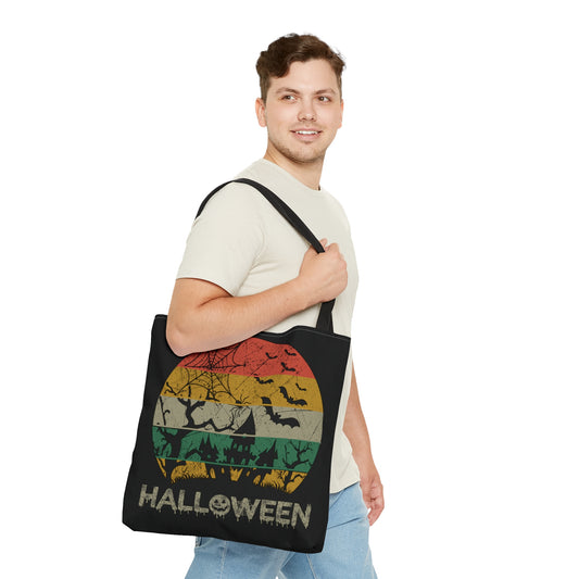 Retro Halloween Spooky House Tote Bag (AOP)