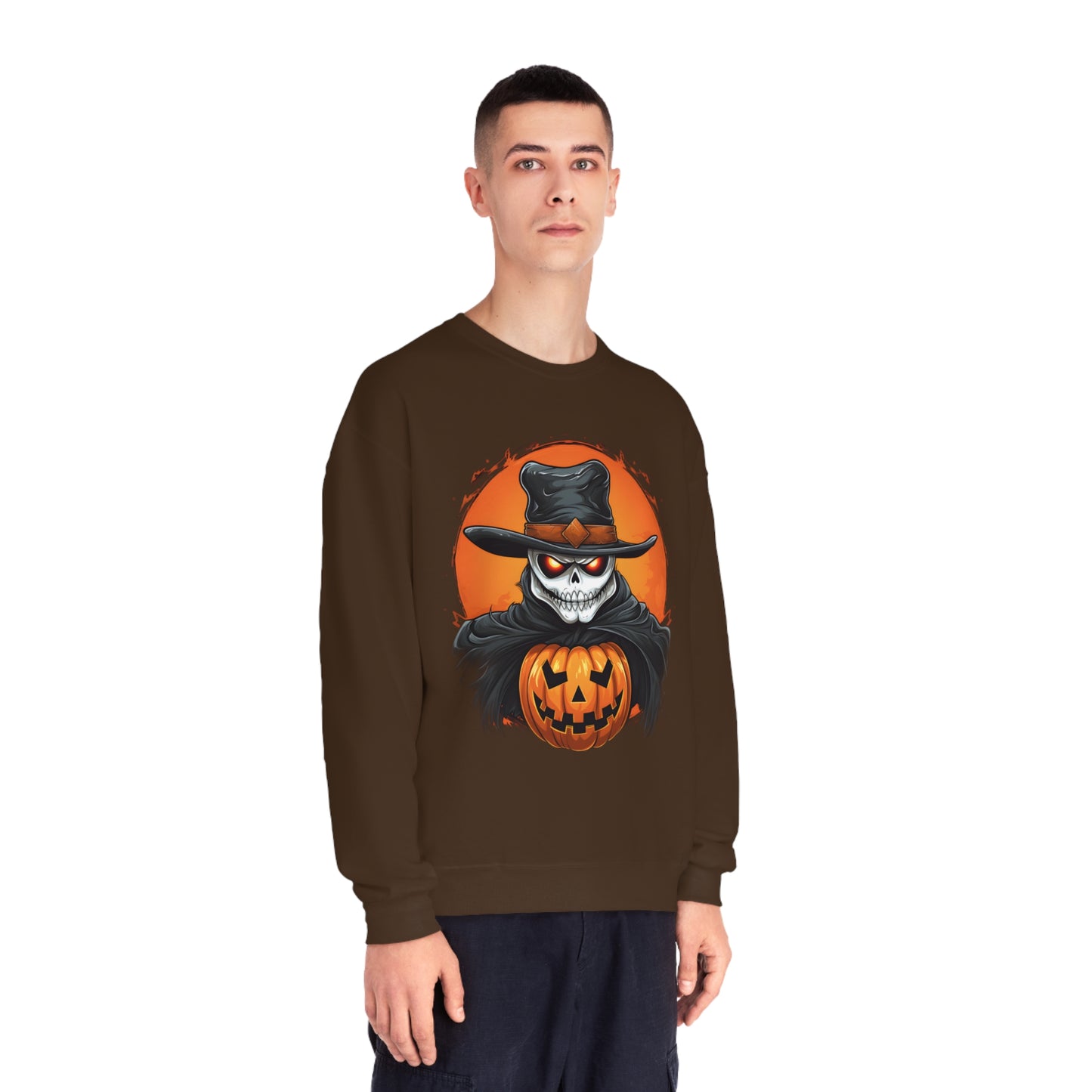 Halloween Cowboy Skeleton Unisex Graphic Shirt Gifts Spooky Long Sleeve Crewneck Shirt Tops