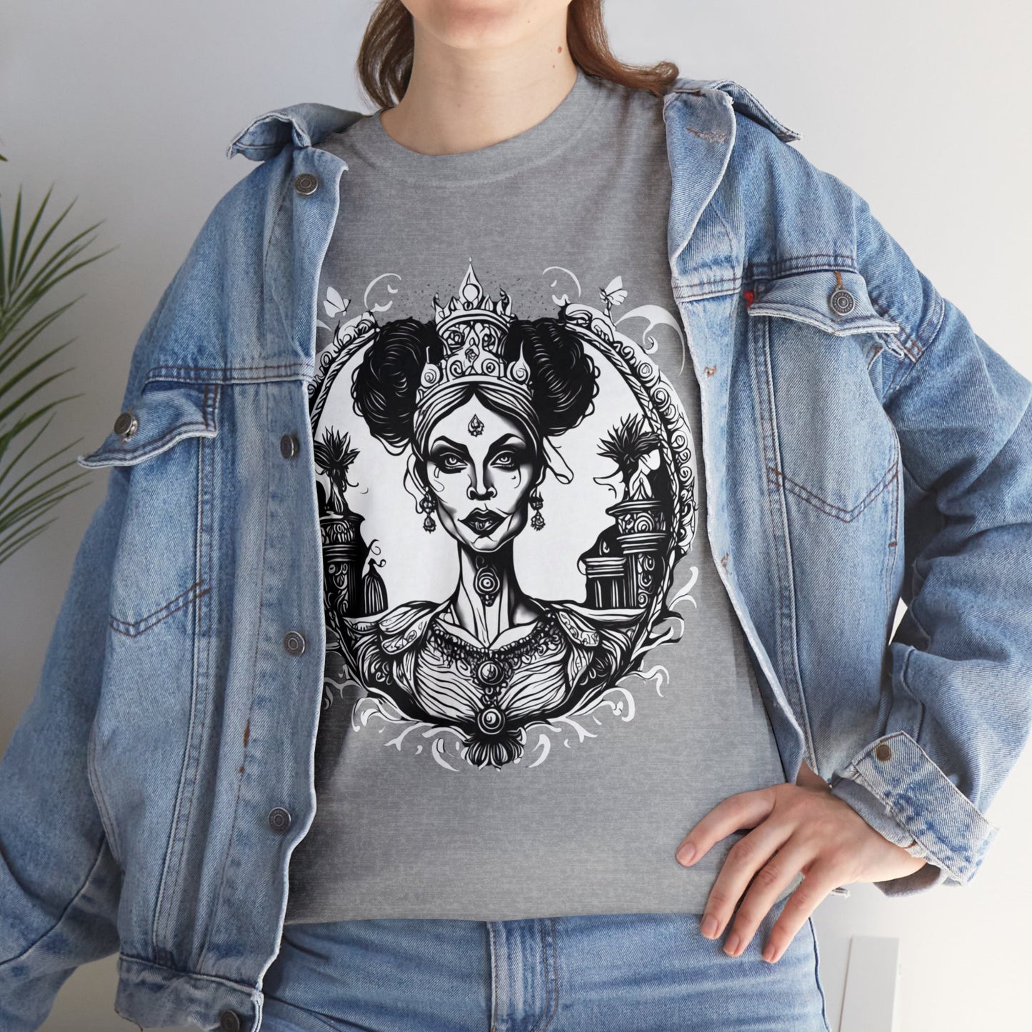 Regal Old Woman with Tiara and Crown unisex heavy cotton tshirt