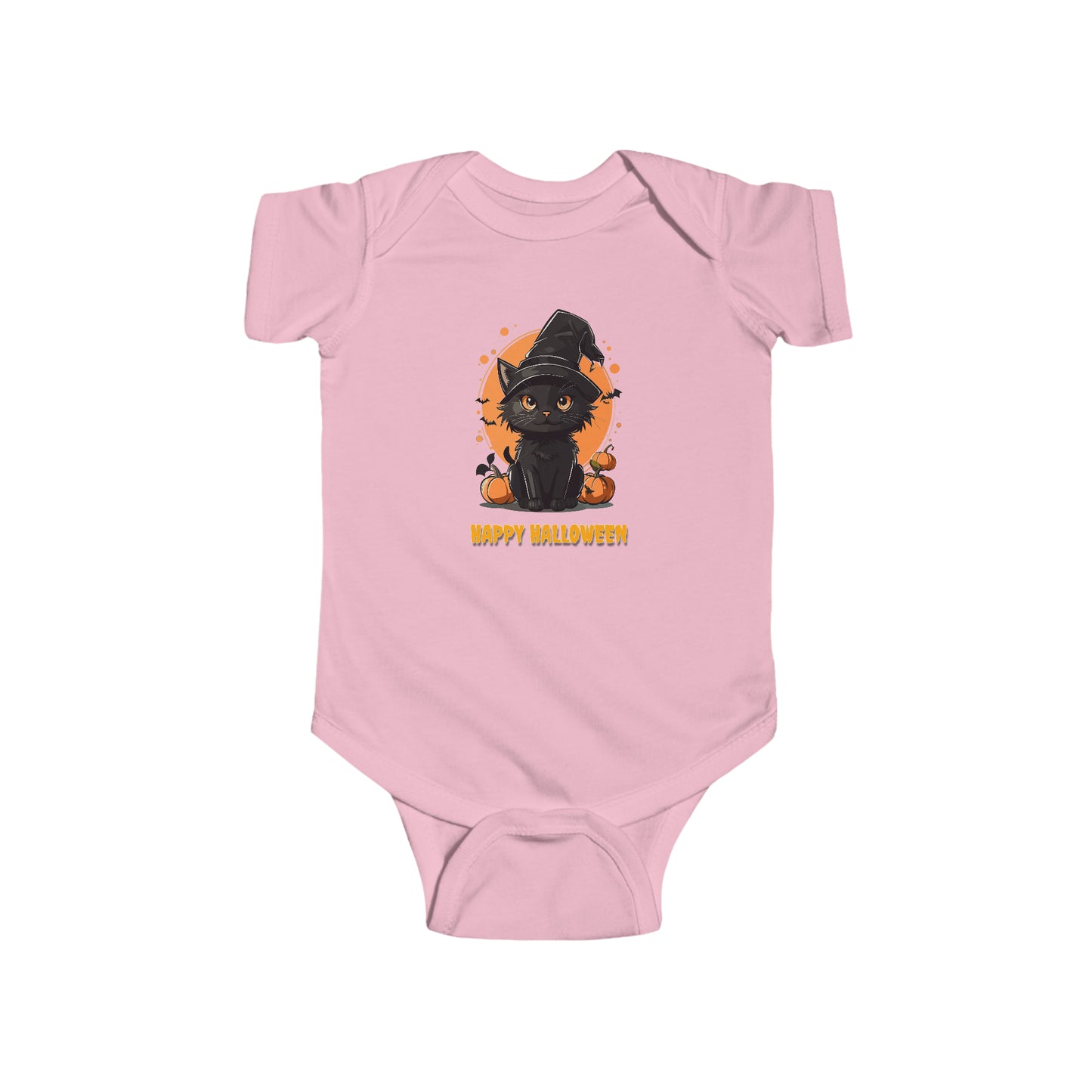 Halloween Cat Jack-O-Lantern Graphic Infant Fine Jersey Bodysuit