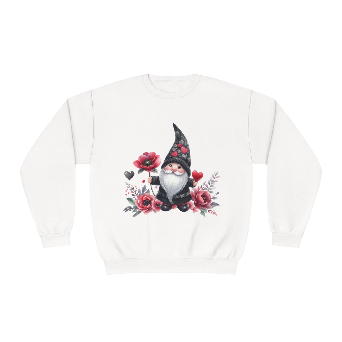 Black Valentine Gnome Unisex NuBlend® Crewneck Sweatshirt