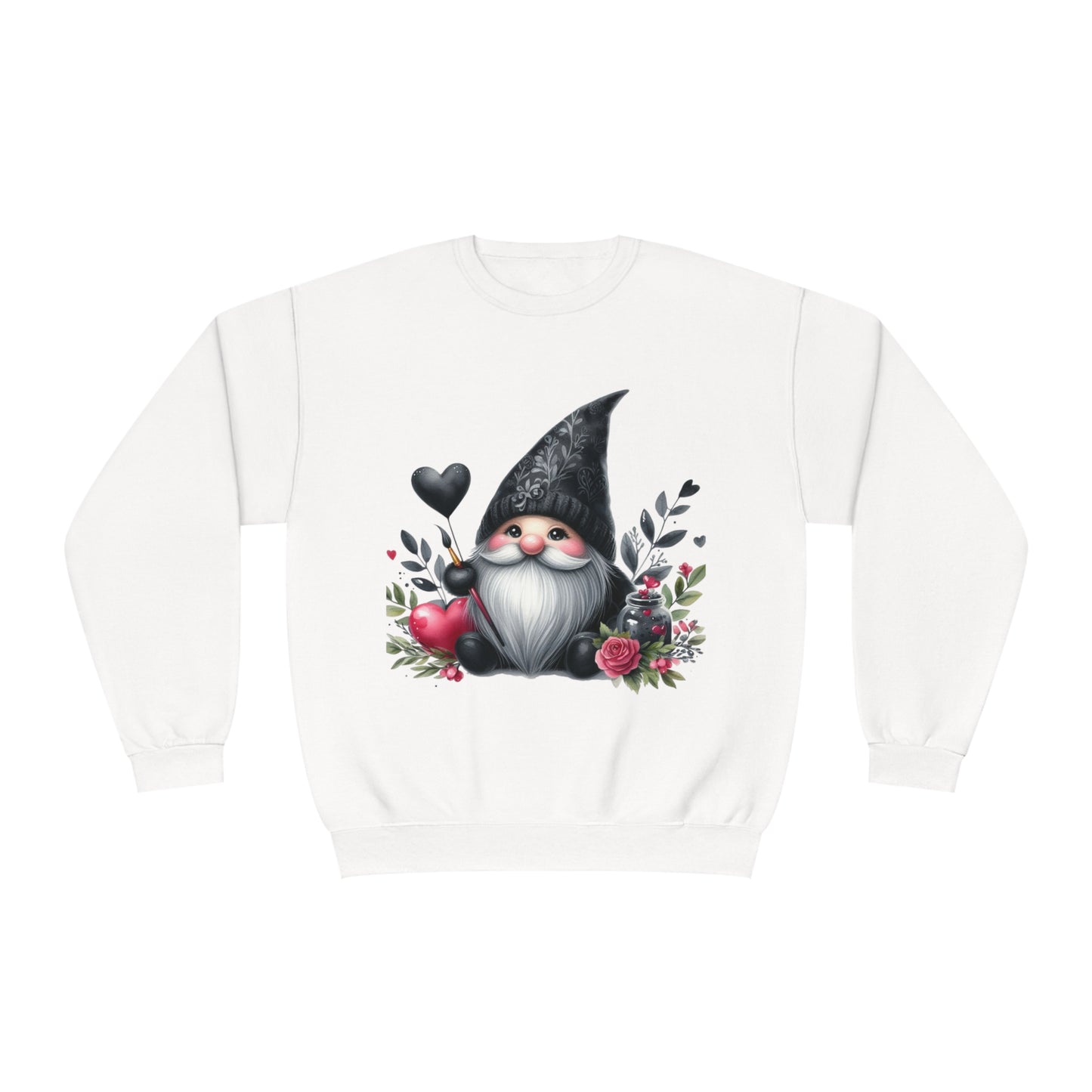 Black Valentine Gnome Unisex NuBlend® Crewneck Sweatshirt