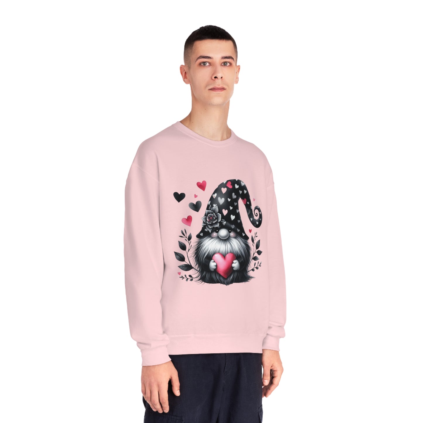 Black Valentine Gnome Unisex NuBlend® Crewneck Sweatshirt