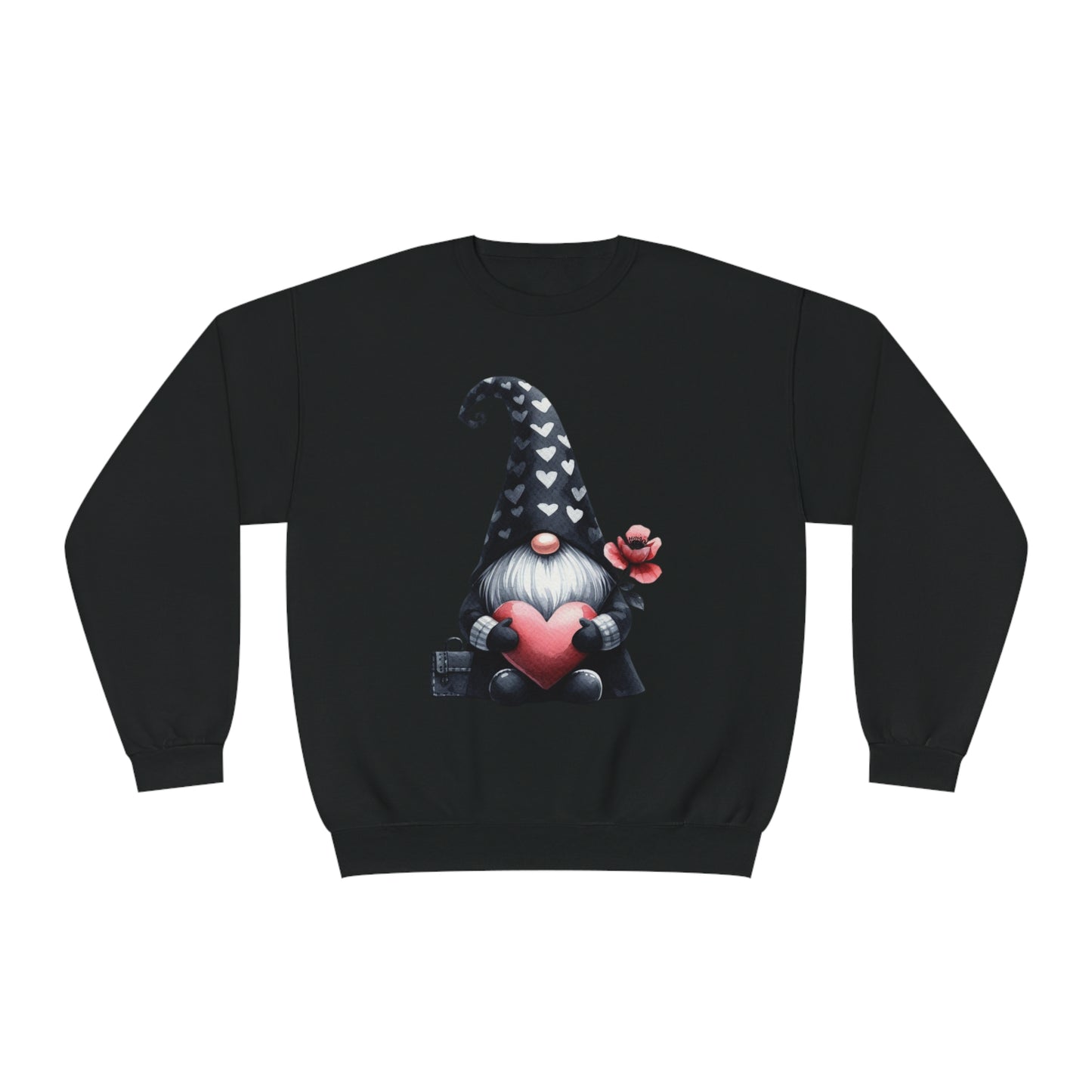 Black Valentine Gnome Unisex NuBlend® Crewneck Sweatshirt