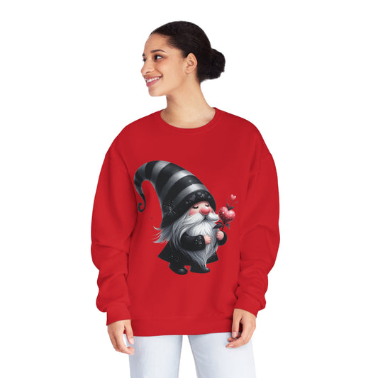 Black Valentine Gnome Unisex NuBlend® Crewneck Sweatshirt