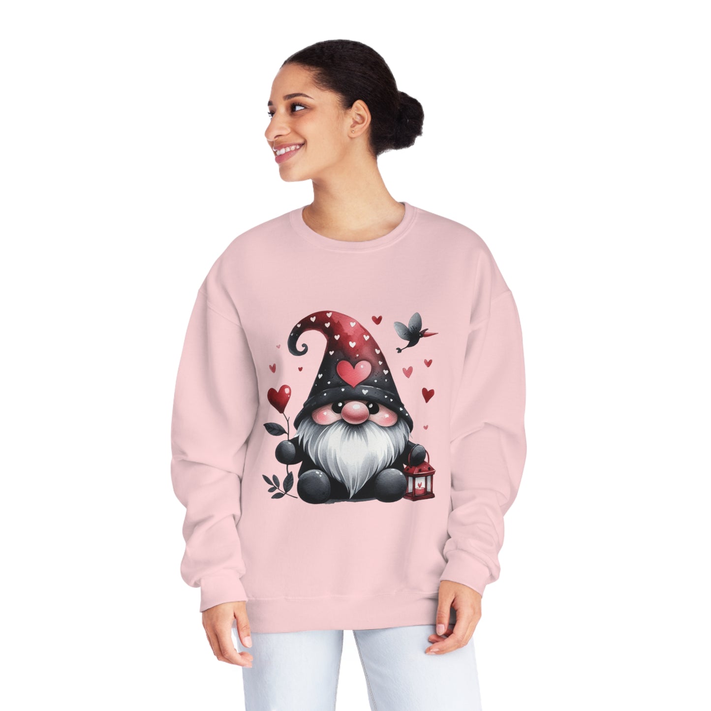 Black Valentine Gnome Unisex NuBlend® Crewneck Sweatshirt