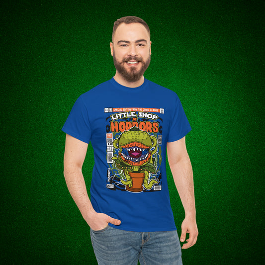 Little Shop of Horrors Audrey Pop Culture Mock Comic Cover heavy cotton T-shirt