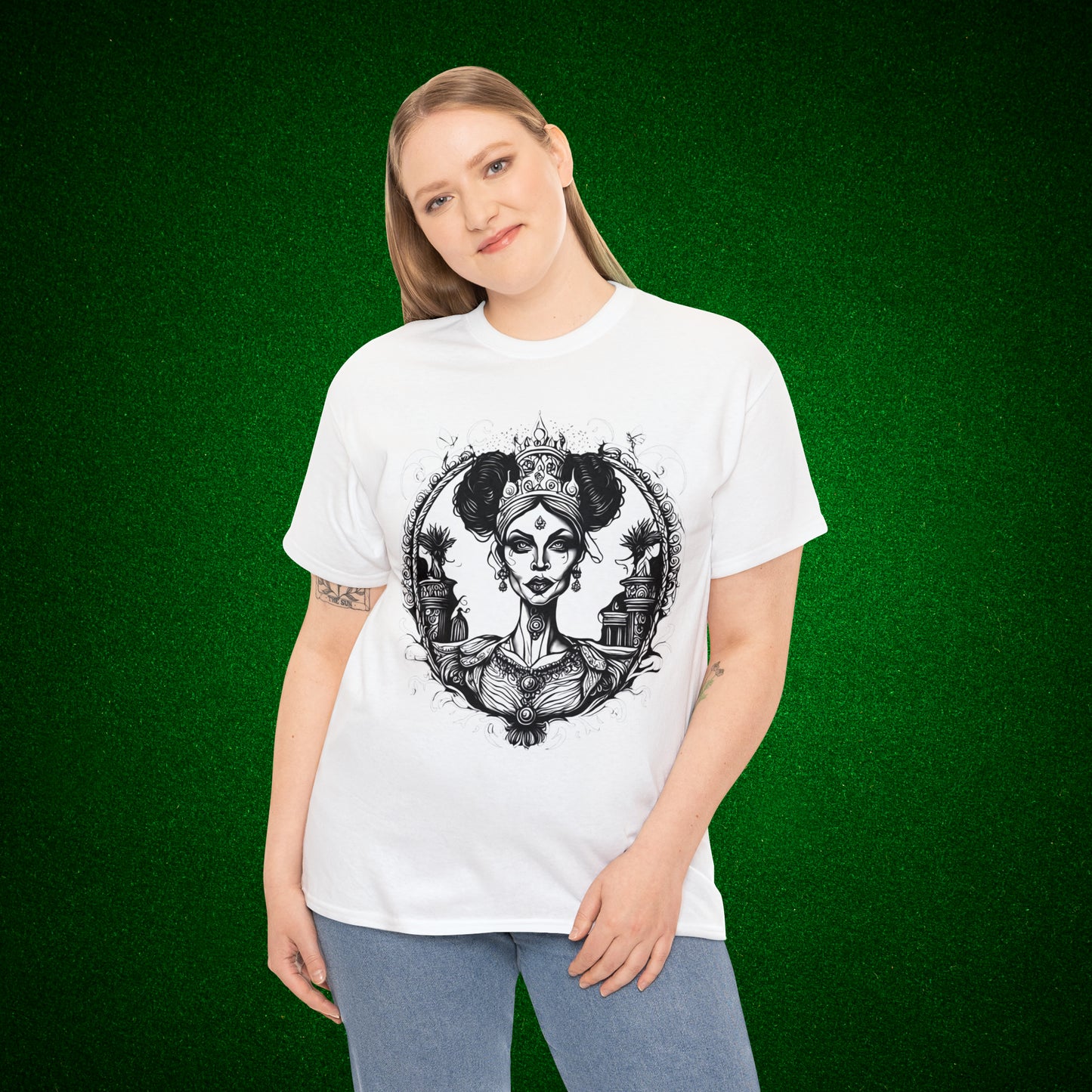 Regal Old Woman with Tiara and Crown unisex heavy cotton tshirt