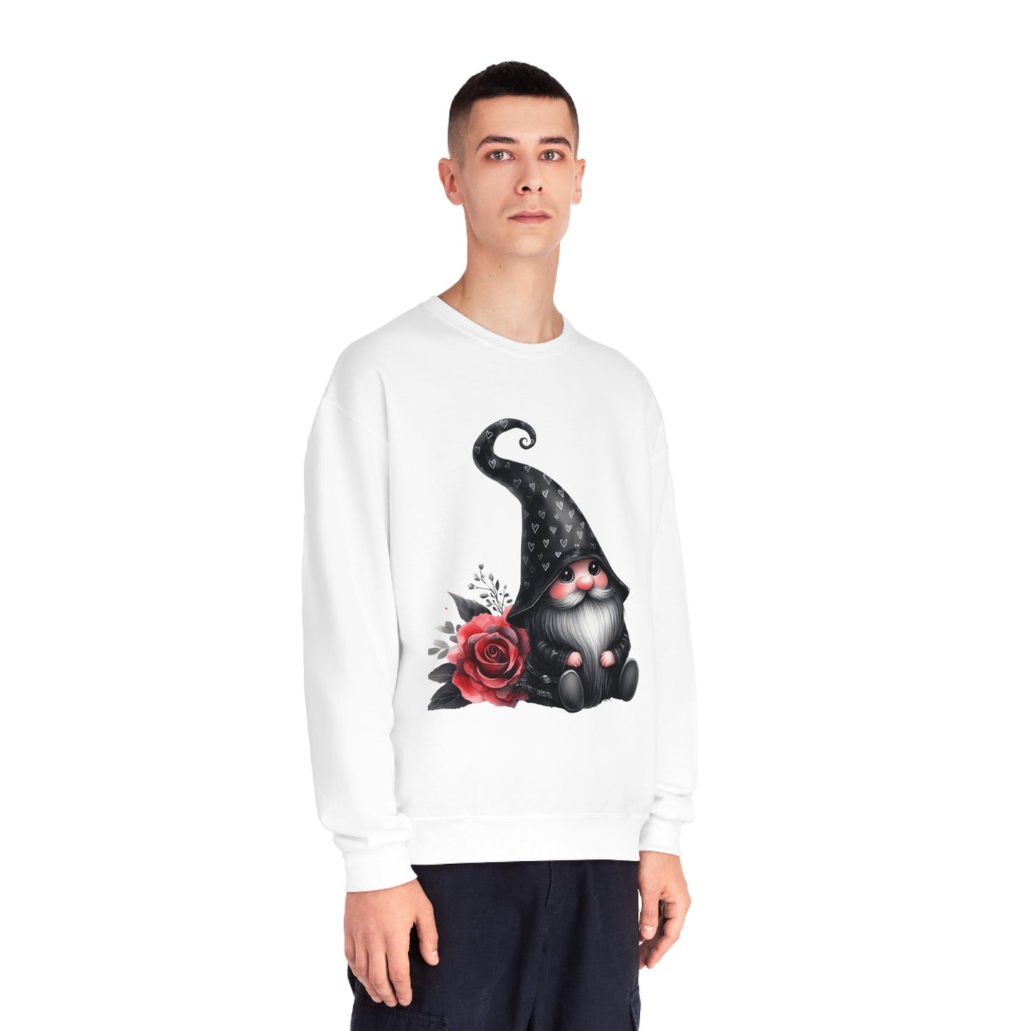 Black Valentine Gnome Unisex NuBlend® Crewneck Sweatshirt