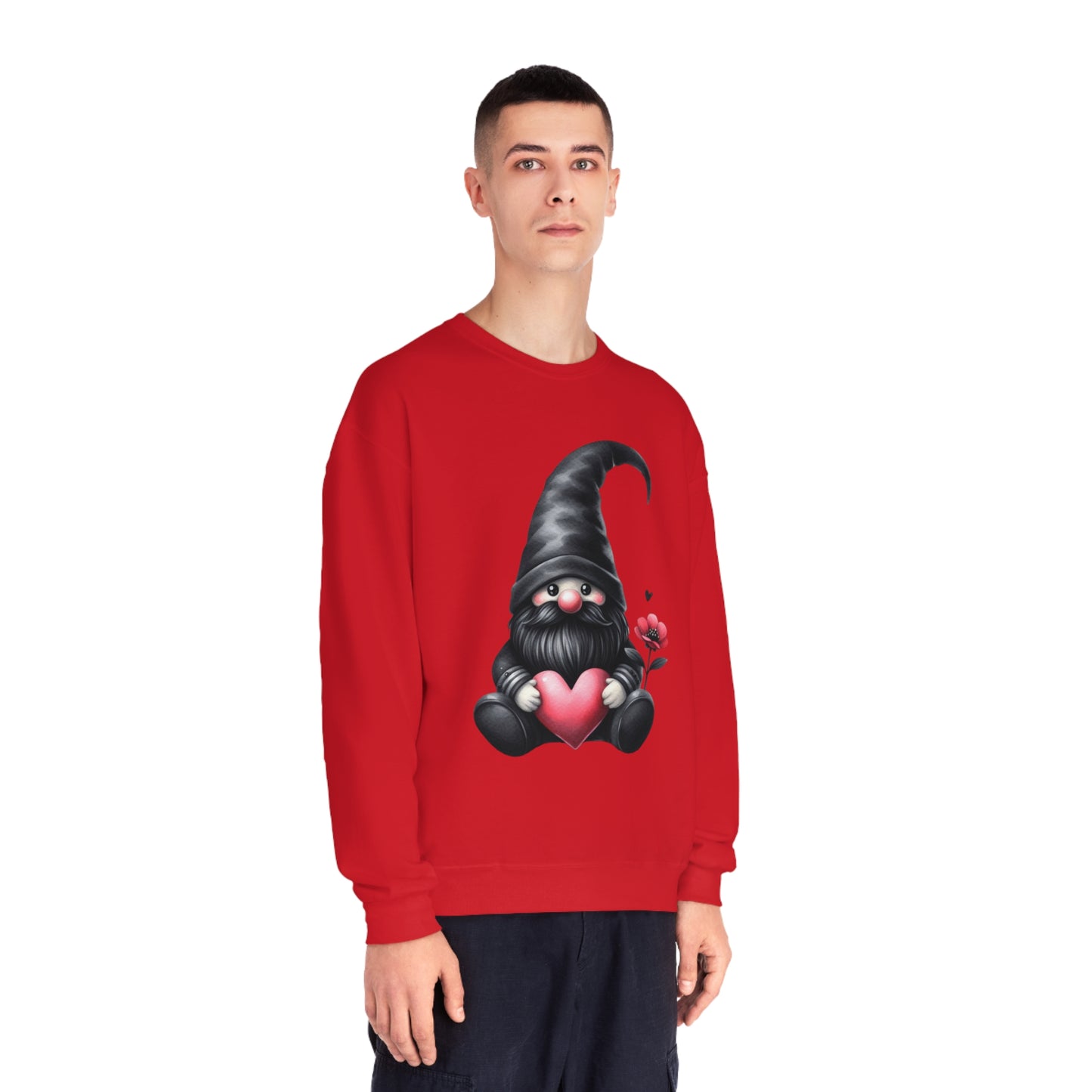 Black Valentine Gnome Unisex NuBlend® Crewneck Sweatshirt