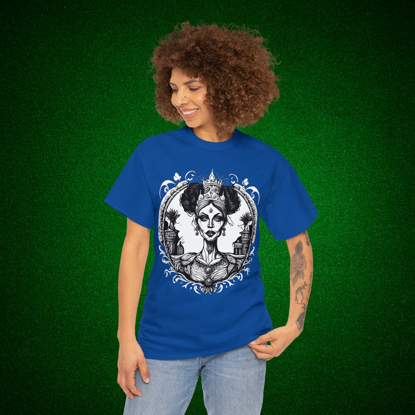 Regal Old Woman with Tiara and Crown unisex heavy cotton tshirt