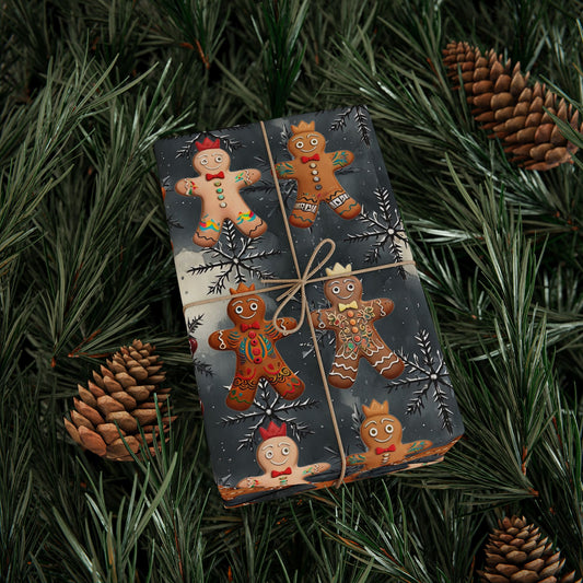 Wrapping Paper - Tattooed Gingerbread Men (Multiple lengths)